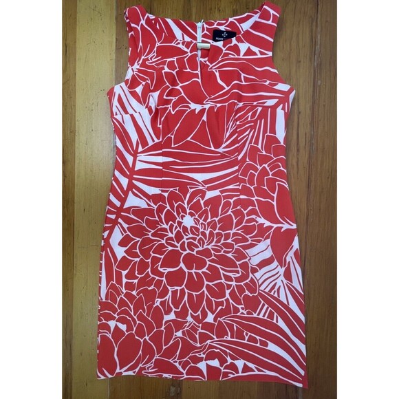 Ronni Nicole‎ Womens Sz 10 Floral Dress Sleeveless Red/White 36" Length Stretch - Picture 3 of 12